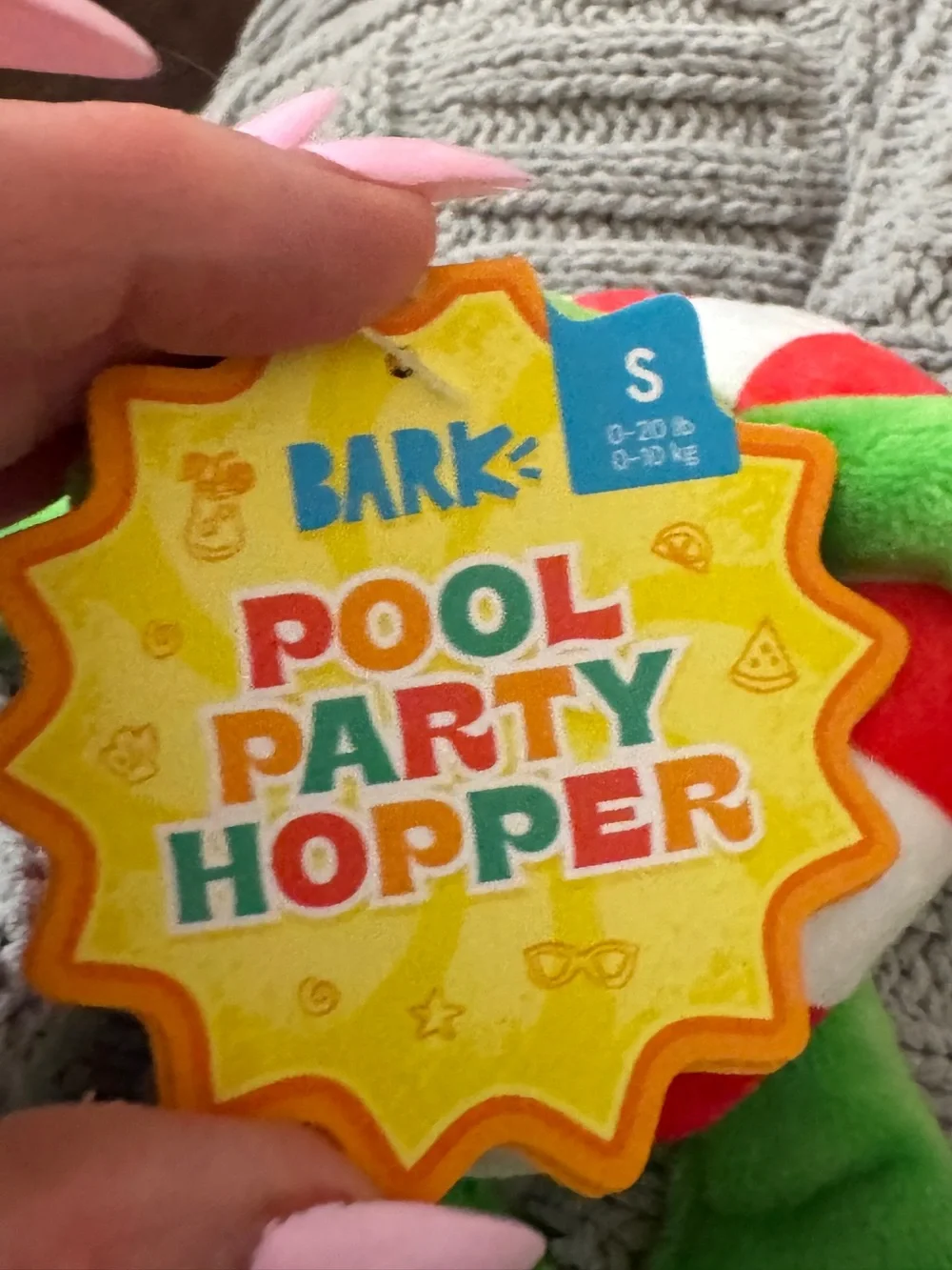 Bark ‘Pool Party Hopper’ Green Plush Frog Dog Toy